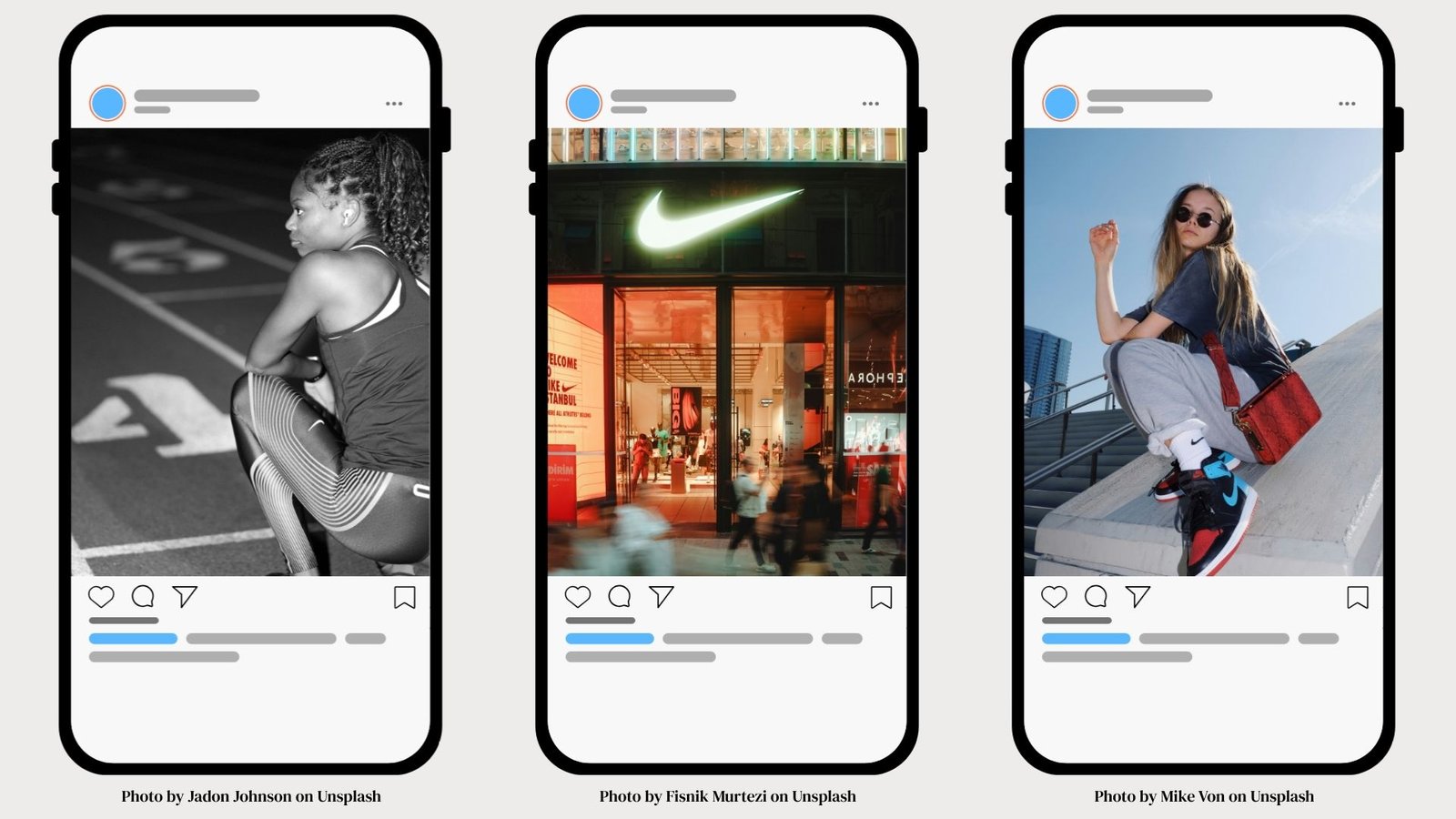 iphone screens showing different nike loyalty programs